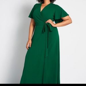 NWT green wrap dress